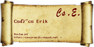 Csúcs Erik névjegykártya
