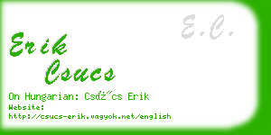 erik csucs business card